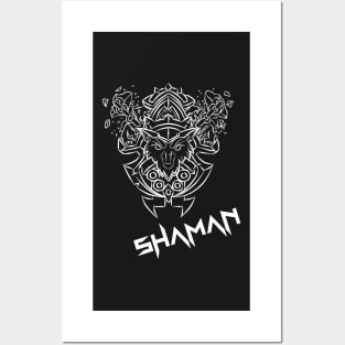 Shaman Crest (White) Posters and Art